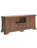 Comoda living VMT2, Pal Melaminat, cu 2 usi, sertar, cu elemente din MDF, Nuc