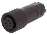 Conector circular IP67 mamă 6 pini argintat