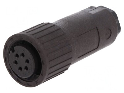Conector circular IP67 mamă 6 pini argintat foto