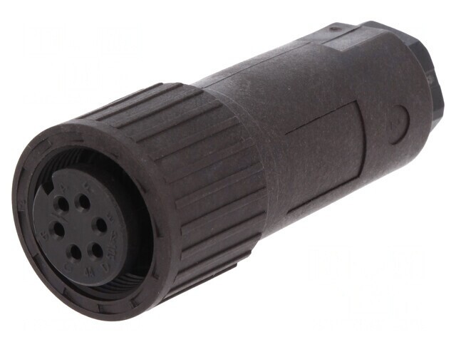 Conector circular IP67 mamă 6 pini argintat