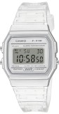 Cumpara ieftin Ceas unisex digital Casio Collection F-91W, quartz, rezistent la apa, alarma si cronometru, bratara transparenta