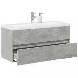 VidaXL Set mobilier de baie, 2 piese, gri beton, lemn compozit 3324911