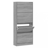 Pantofar, gri sonoma, 63x24x147 cm, lemn prelucrat