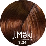 J.Maki Professional - Vopsea de par permanenta 7.34 - Blond cupru auriu mediu, 60 ml