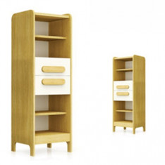 Biblioteca din MDF First White / Natural, l47xA44xH144 cm foto