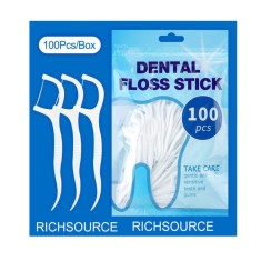 Scobitori Interdentare cu Ata Dentara (Dental Floss Stick) &ndash; Set 100 buc