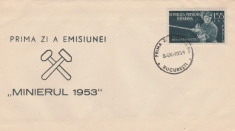 1953 Romania - FDC Ziua Minerului LP 350, plic prima zi foto