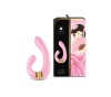 Vibrator Dublu Miyo Roz Shunga, Silicon, Reincarcabil, Stimulare Punct G si Clitoris, 18.5 cm