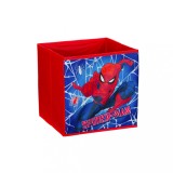 Cutie pentru jucarii sau haine Felman&#039;s, 25 x 25 x 25 cm, model Spider Man, confectionata din tesatura textila multicolora, Oem