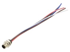 Conector M12 tată 5 pini 16A 63V IP67 drept cu cablu 0,2m LUTRONIC