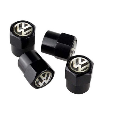 Set 4 capacele negre pentru ventil valva Volkswagen cod381 foto