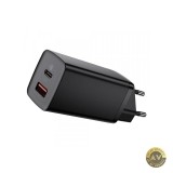 Incarcator Retea Baseus GaN2 Lite 65W 3A 1 x USB-A - 1 x USB-C Negru CCGAN2L-B01