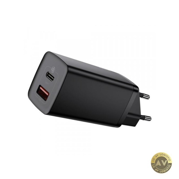 Incarcator Retea Baseus GaN2 Lite 65W 3A 1 x USB-A - 1 x USB-C Negru CCGAN2L-B01