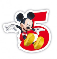 Lumanare Mickey Mouse cu cifra pentru aniversari 5 ani foto