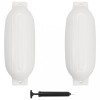 vidaXL Bare Protectie Barca, 2 buc, 69x21.5cm, PVC, Alb + Pompa - Protectie Ancorare Ambarcatiuni