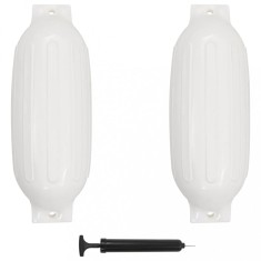 vidaXL Bară de protecție barcă, 2 buc., alb, 69x21,5 cm, PVC