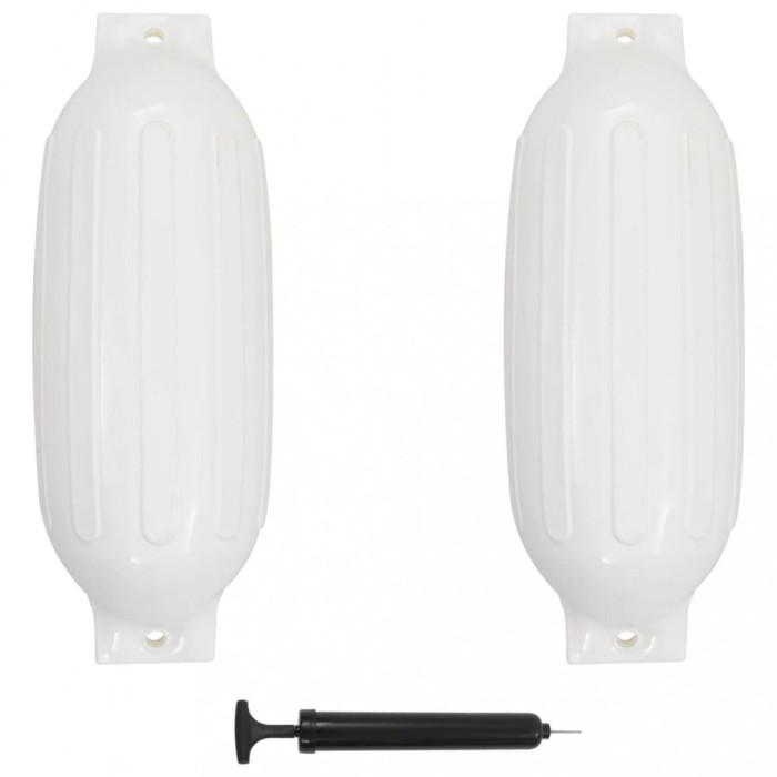 vidaXL Bară de protecție barcă, 2 buc., alb, 69x21,5 cm, PVC