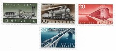 Elvetia (2) - Centenarul Căilor Ferate Elvețiene, 1947 - serie neobliterata