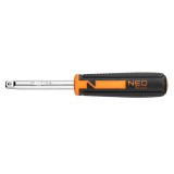 Maner pentru tubulare 1/4 NEO Tools, otel CrV, maner ergonomic