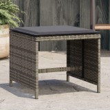 Gossi scaune de gradina cu perne, 4 buc., gri, 40x40x35 cm, poliratan