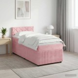 Cumpara ieftin Pat boxspring cu saltea cu headboard Roz 90 x 200 cm Catifea