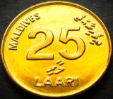 Cumpara ieftin Moneda exotica 25 LAARI - I-le MALDIVE, anul 2008 *cod 2043 = UNC, Asia