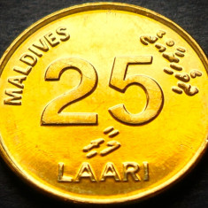 Moneda exotica 25 LAARI - I-le MALDIVE, anul 2008 *cod 2043 B = UNC