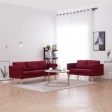Set de canapele, 2 piese, bordo, material textil