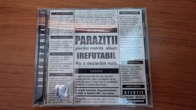 CD - Parazitii - Irefutabil - 2002 - prima editie foto