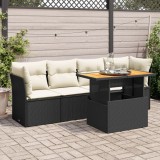 Cumpara ieftin Gossi set mobilier de gradina cu perne, 5 piese, negru, poliratan