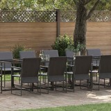 vidaXL Set de masă pentru grădină 13 pcs Negru Oțel