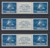 ROMANIA EXIL 1960 EM. 22 SERIE PERECHI NEDANTELATE CU VIGNETA IN 3 LIMBI MNH, Nestampilat