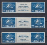 ROMANIA EXIL 1960 EM. 22 SERIE PERECHI NEDANTELATE CU VIGNETA IN 3 LIMBI MNH, Nestampilat