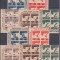 ROMANIA 1946 LP 199 O.S.P. DANTELAT SI NEDANTELAT BLOCURI DE 4 TIMBRE MNH