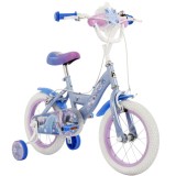 Bicicleta cu roti ajutatoare, Huffy, Disney Frozen, 14 inch, Blue
