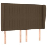 Cumpara ieftin Tablie de pat cu aripioare maro inchis 147x23x118/128 cm textil