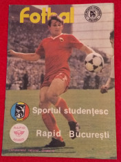 Program meci fotbal SPORTUL STUDENTESC - RAPID BUCURESTI (aprilie 1988) foto