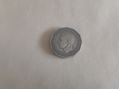 Moneda 3 pence 1937 George VI ,Marea Britanie foto