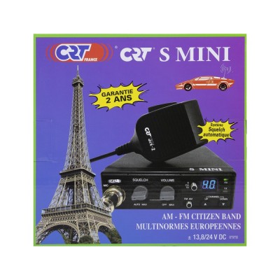 Statie radio CB CRT S Mini Dual Voltage, 12 24V, 4W, cu ASQ, AM-FM foto
