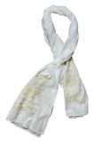 Esarfa tip marama traditionala, alb ivoar, 180 x 53 cm, Bumbac, Marime universala