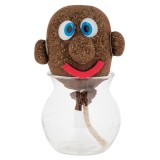 Cap cu seminte de iarba CMCLASS interactiv, decorativ, creste planta, 12 cm, ceramica/plastic