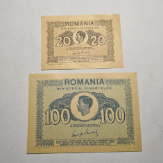 Lot 20 lei 1945 si 100 lei 1945 AUNC