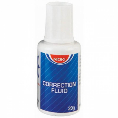 Corector Fluid Tip Pensula Noki, 20 ml, Corector Noki Alb, Corector pentru Pix, Corector Fluid pentru Pix, Corector pentru Scoala, Corector Tip Pensul foto