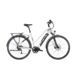 Bicicleta electrica Sprint E-Trekking Faster Plus Lady 28 Alb Lucios - 533mm Ultimate FactoryBikes