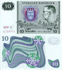 SUEDIA 10 kronor 1979 UNC!!! foto