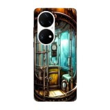 Husa compatibila cu Huawei P50 model Time machine, Silicon, TPU, Viceversa, Transparent, Carcasa