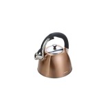Fierbător tradițional cu fluier fabricat din inox, ceainic 3 litri, 22.2-25 cm, maro, Klausberg