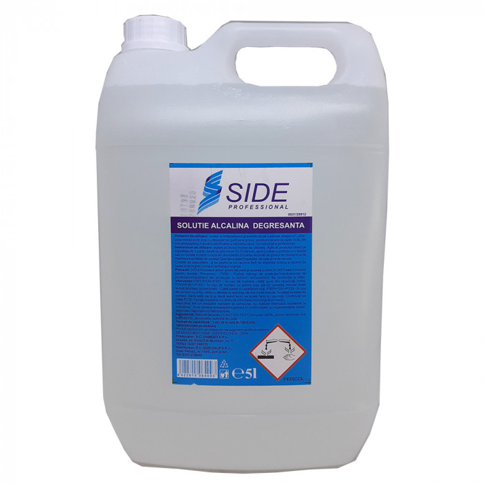 Solutie Alcalina Degresanta SIDE, 5L, Solutie Alcalina pentru Dizolvarea Grasimilor, Solutii Alcaline Degresante pentru Bucatarie, Solutii Curatare Va