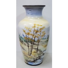 Vas decorativ din ceramica, pictat manual, Secol 20