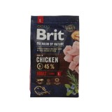Hrana uscata caini, Brit Premium by Nature, punga 3 kg, talie mare, adult L, carne de pui